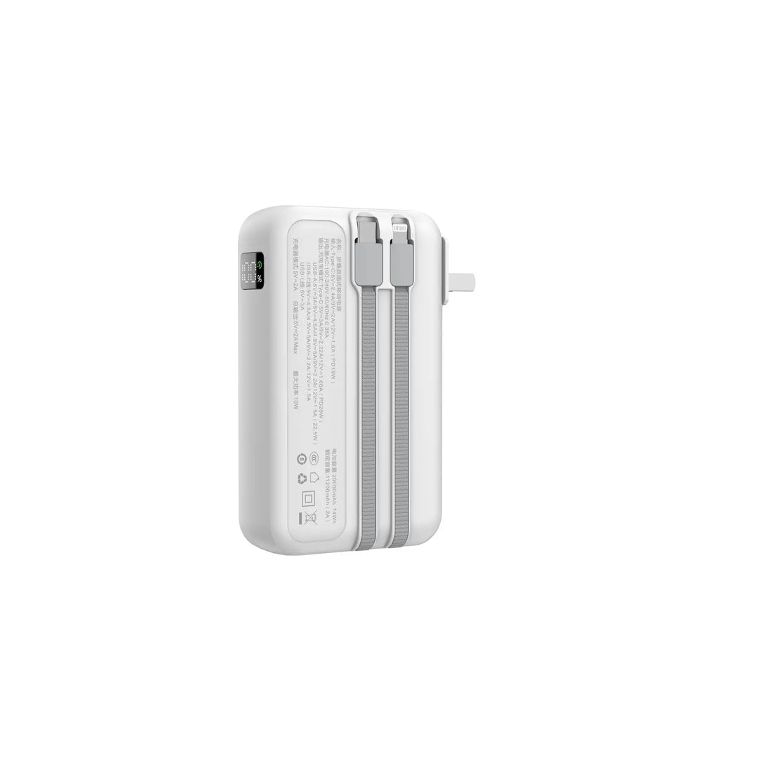 20,000 Mah Power Bank - White by Tech Trendz