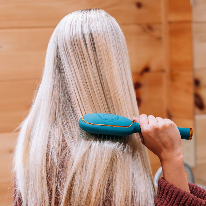 Teal With It Detangler Hair Brush for Medium Hair by Teleties