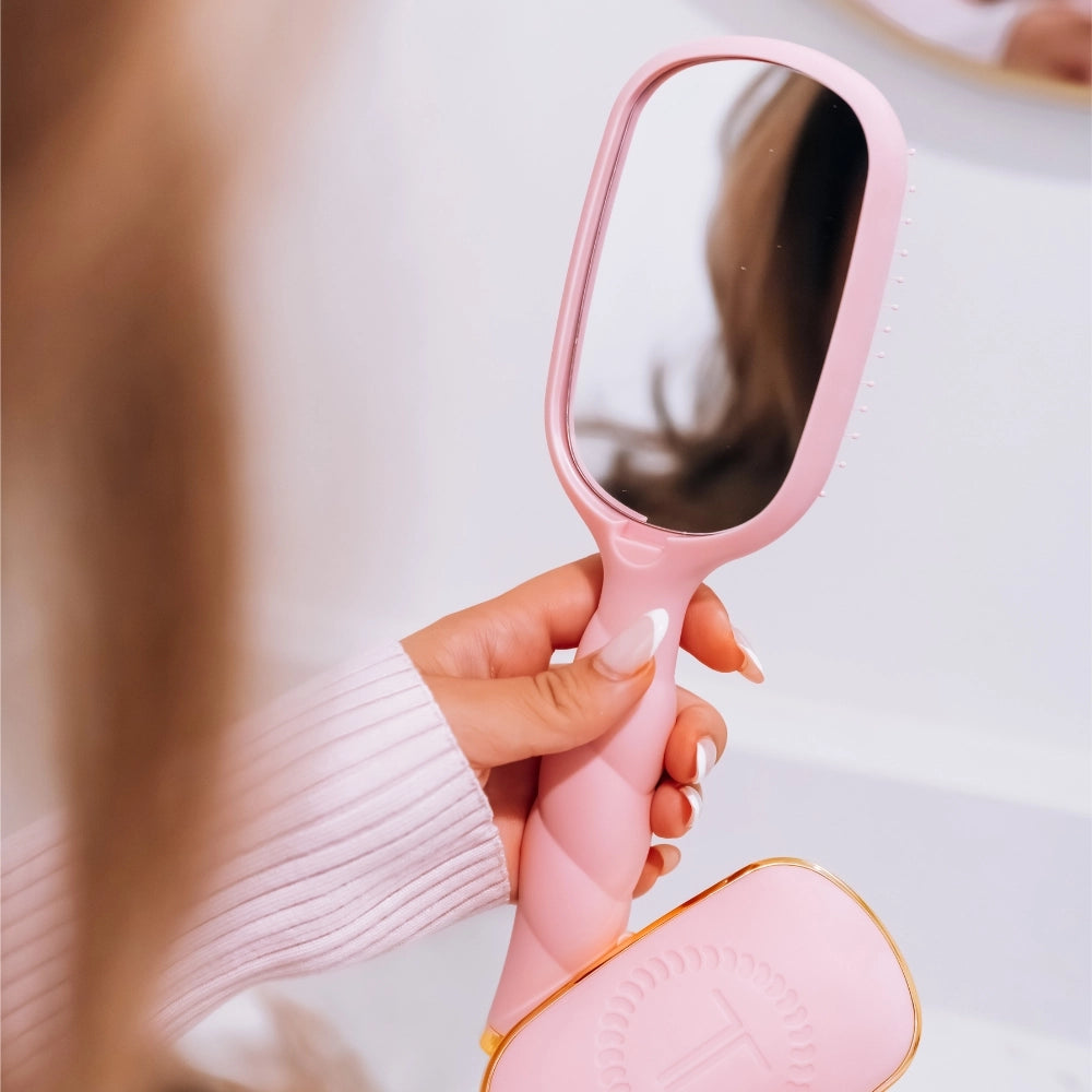 Bubblegum Pink Detangler Hair Brush for Medium Hair by Teleties (Ships Next Week)