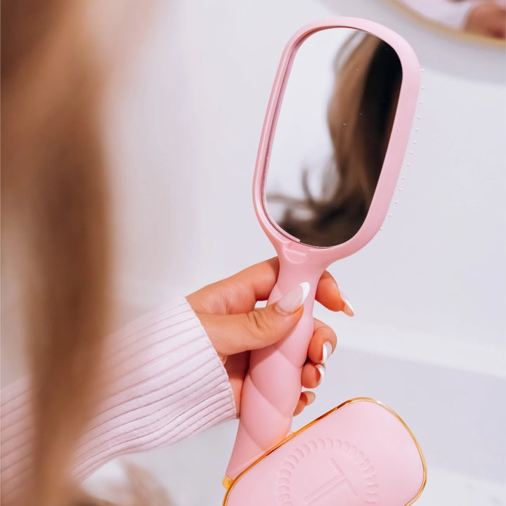 Bubblegum Pink Detangler Hair Brush for Medium Hair by Teleties (Ships Next Week)