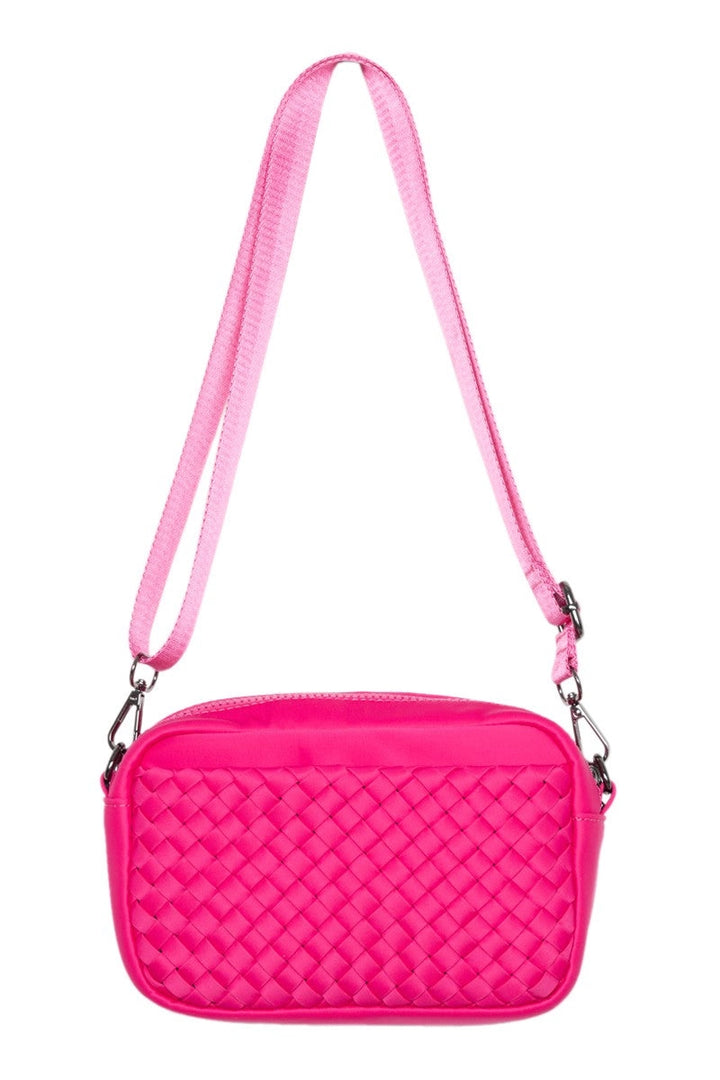 Hot Pink Woven Crossbody Bag by Katydid (Ships in 2-3 Weeks)