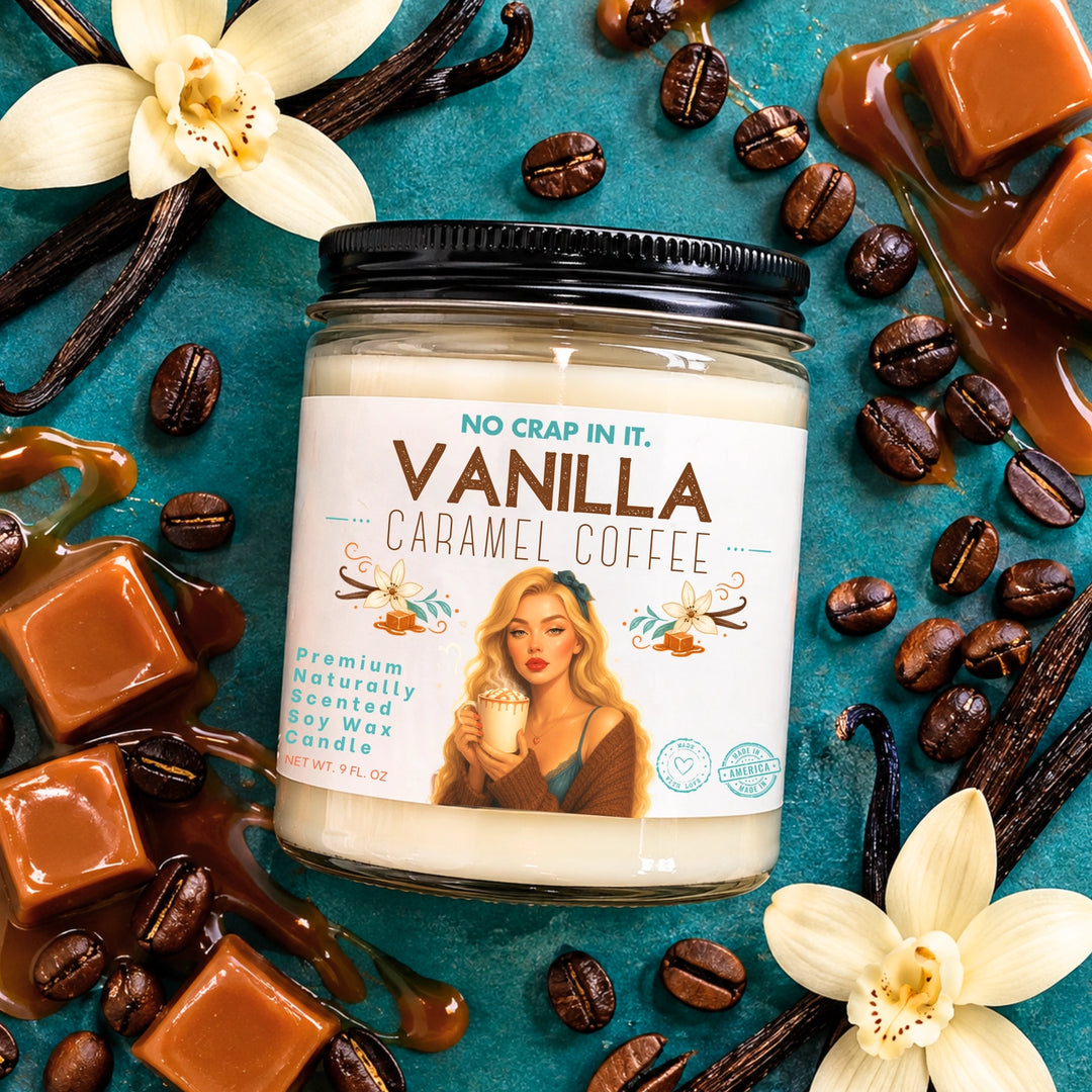 Vanilla Caramel Coffee Candle by No Crap In It (PREORDER: Ships in 2-3 Weeks)