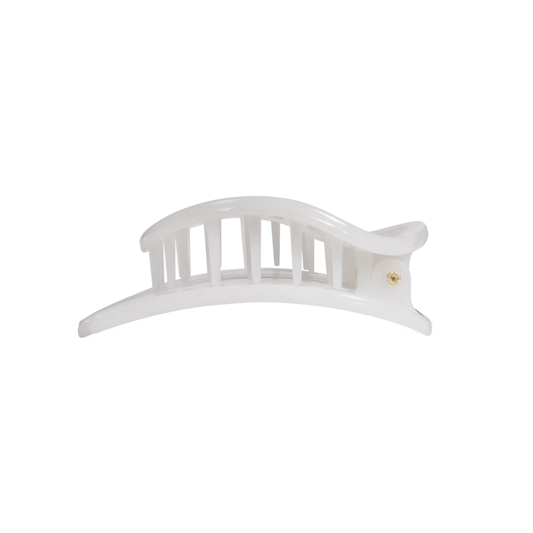 Medium Teleties Flat Open Circle Clip - Coconut White (Ships Next Week)