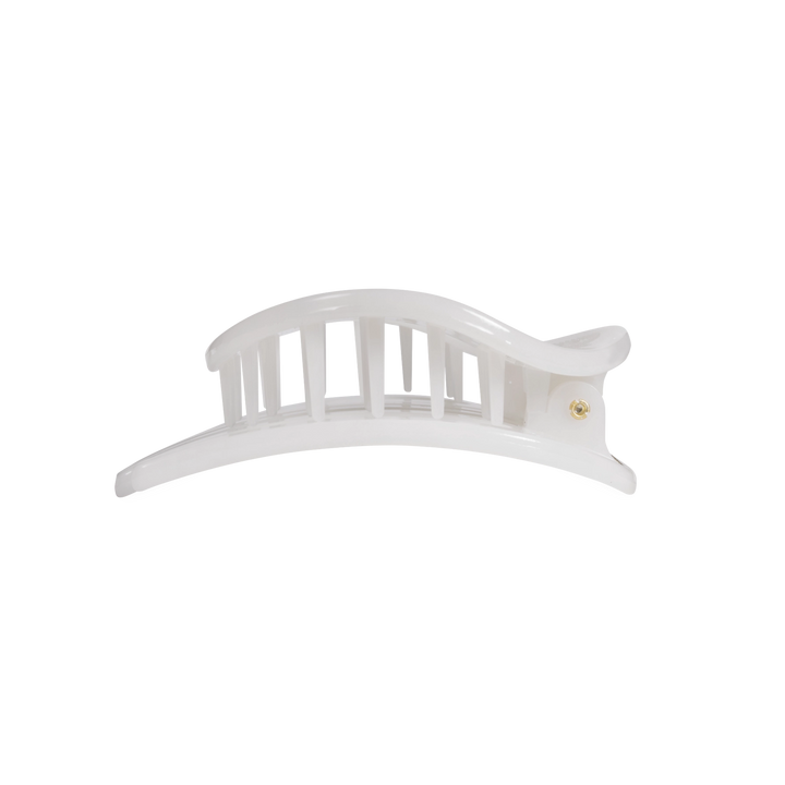 Medium Teleties Flat Open Circle Clip - Coconut White (Ships Next Week)