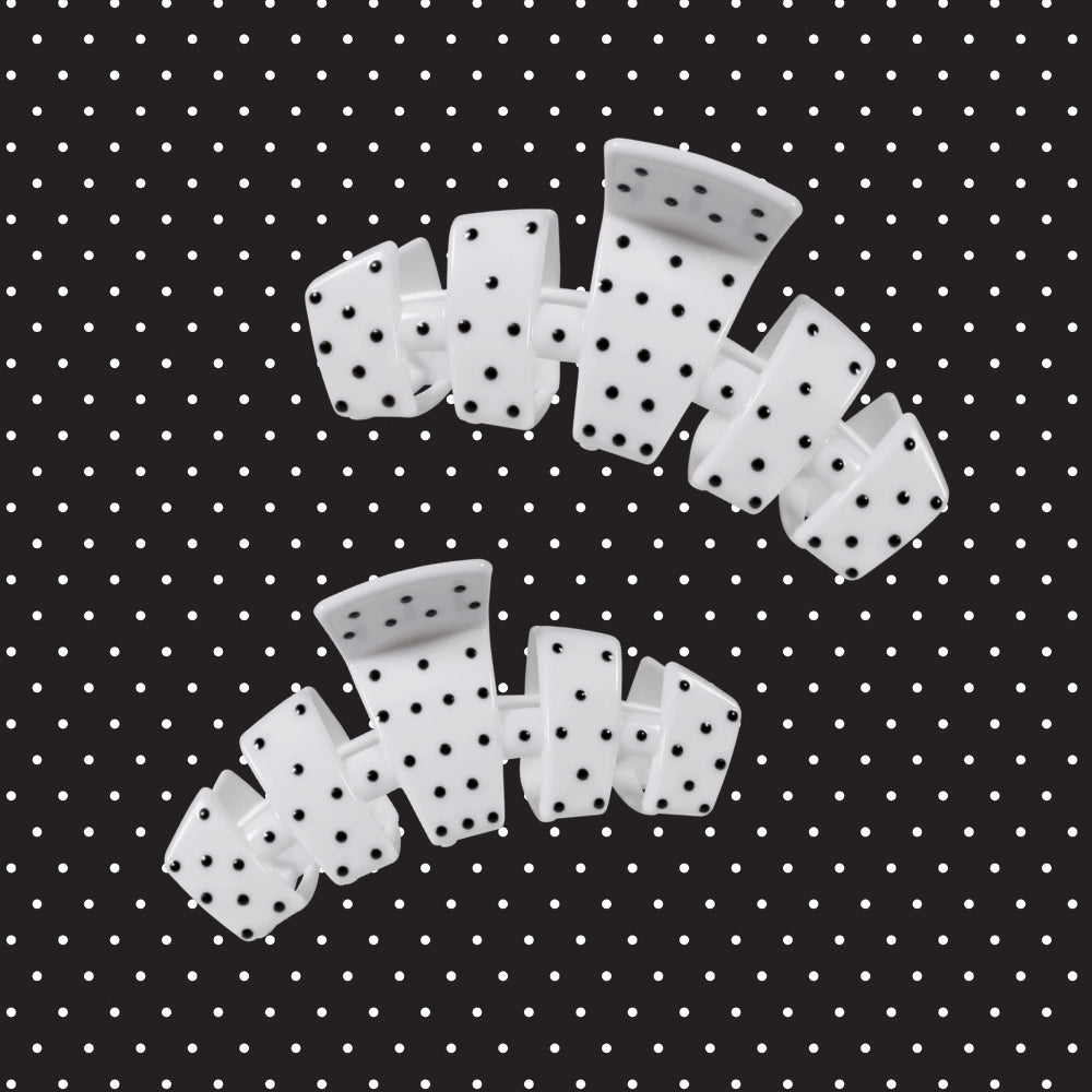 Large Teleties Claw Clip - White Polka Dot Party (Ships Next Week)