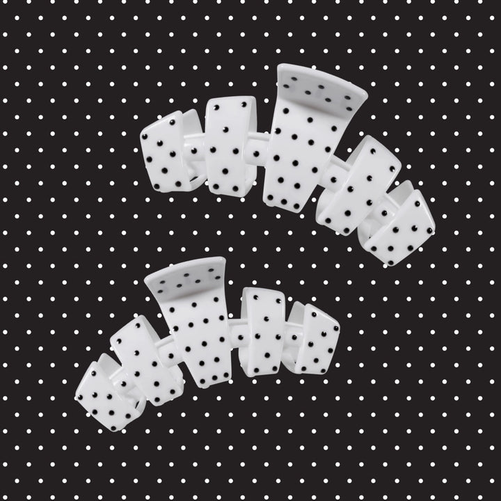 Medium Teleties Claw Clip - White Polka Dot Party (Ships Next Week)