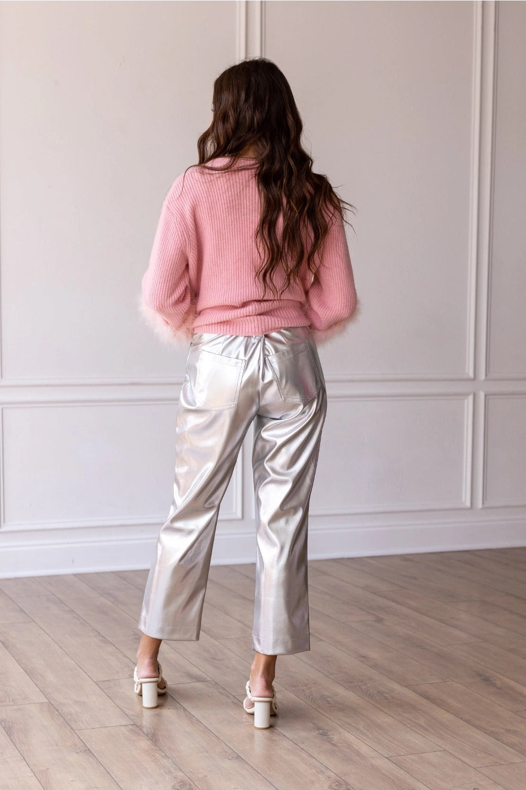 Change of Pace Metallic Pants in Silver by Southern Grace