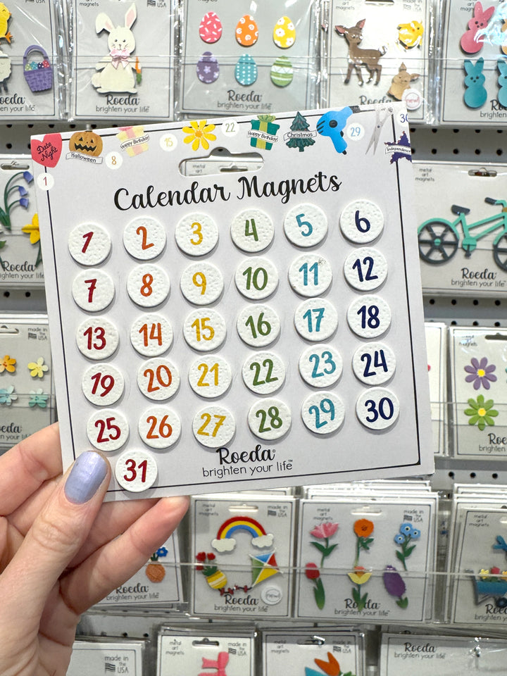 White Calendar Number Magnets by Roeda (LIVE BOX: Ships in 3 Weeks)