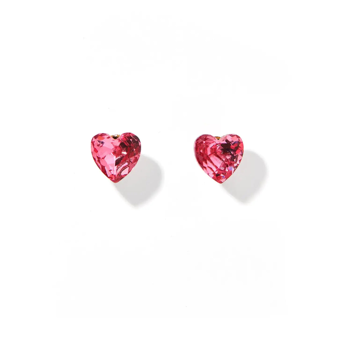 Screwback Stud Earrings - Candy Heart - Hot Pink By Linny Co