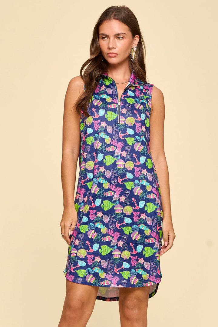 Harbour Tank Dress - Multi Sealife by Dear Scarlett