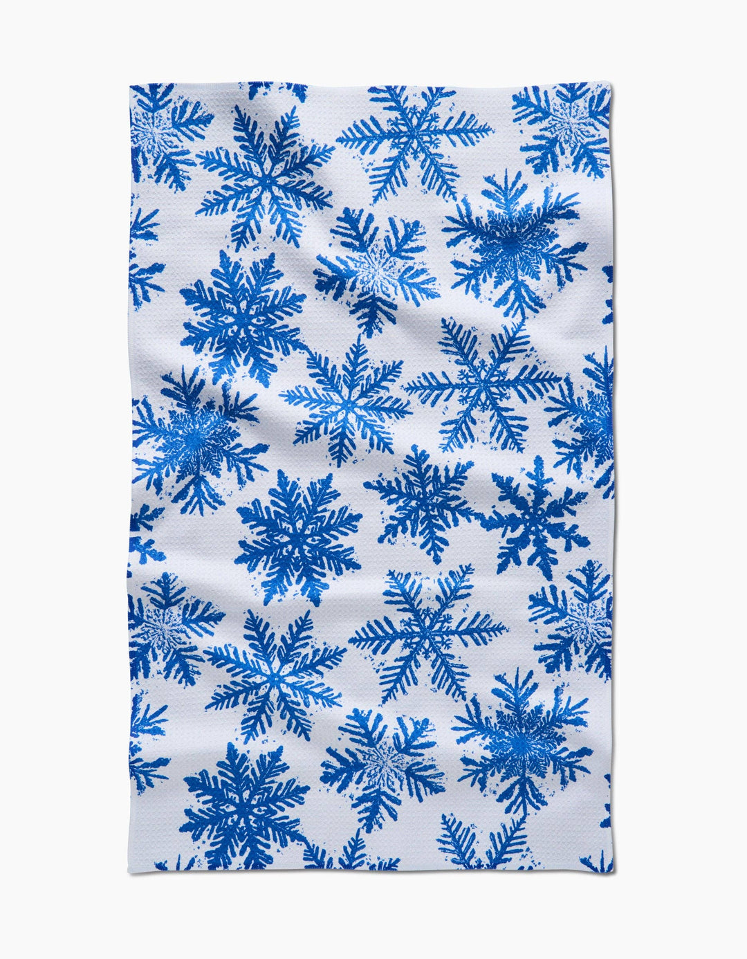 Snowy Days Blue Tea Towel by Geometry