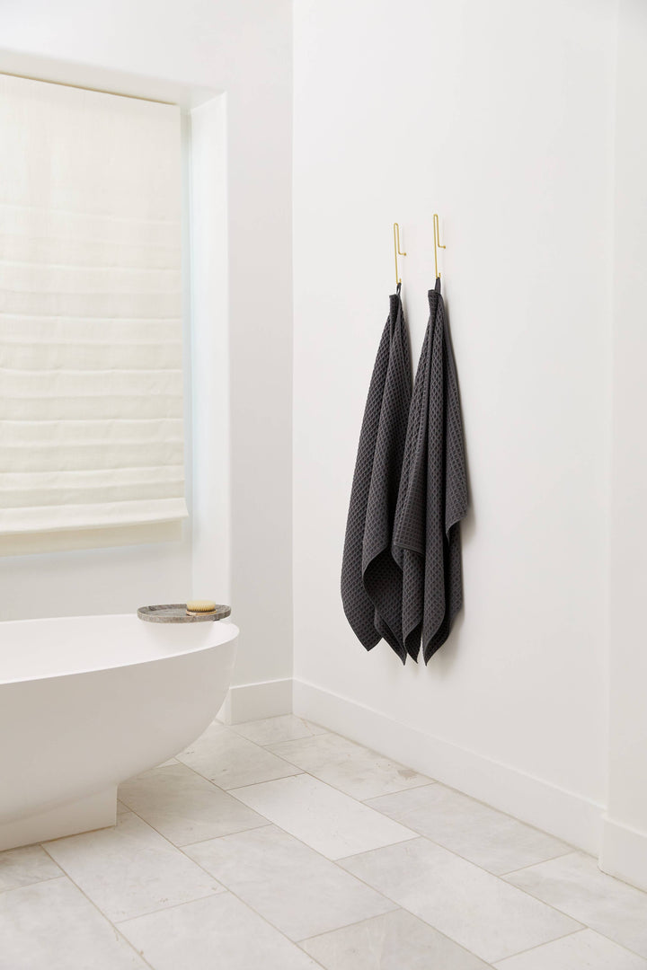 Charcoal Waffle Bath Towel by Geometry