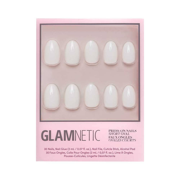 Press-On Glamnetic Nails - White Swan