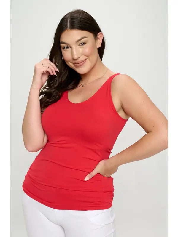 Reversible Basic Seamless Tank - Red by Yelete