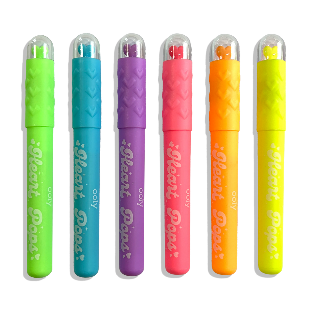Heart Pops Neon Highlighters Set