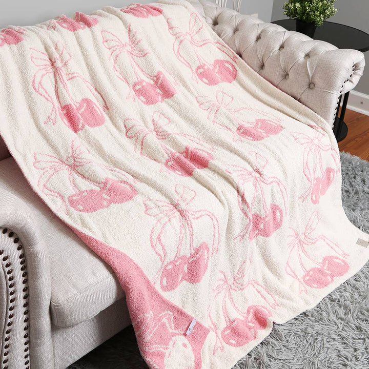 Cherry & Bows Cozy Soft Throw Blanket