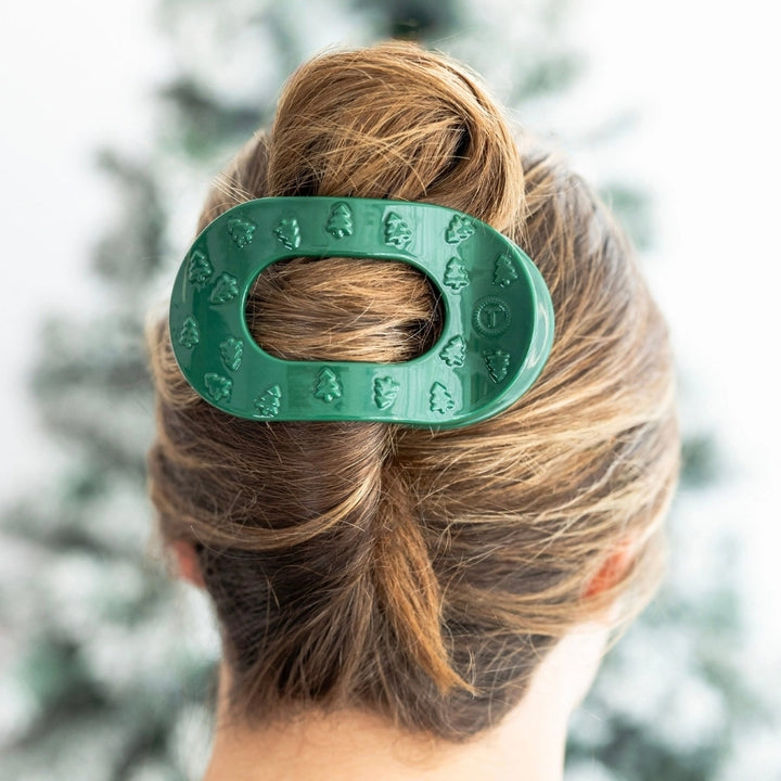 Large Teleties Flat Oval Clip - O Christmas Tree (Ships in 1-2 Weeks)