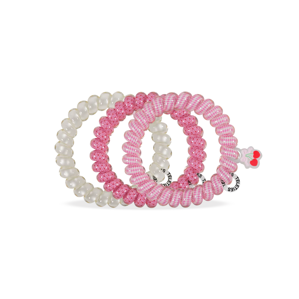 Teleties Hair Tie - Large Band Pack of 3 - Cherry Bomb