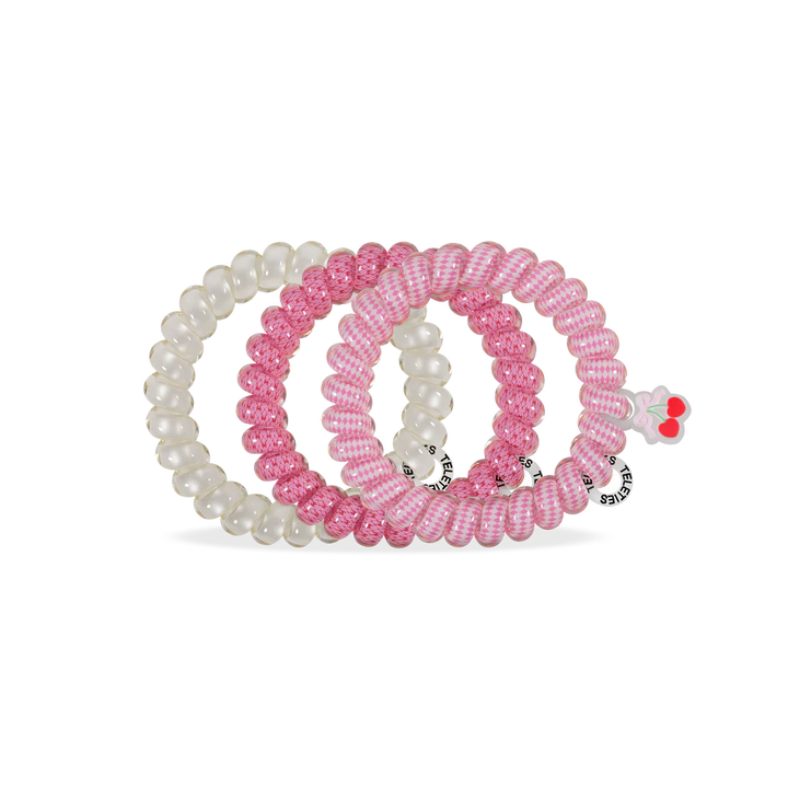 Teleties Hair Tie - Large Band Pack of 3 - Cherry Bomb