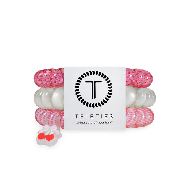 Teleties Hair Tie - Large Band Pack of 3 - Cherry Bomb