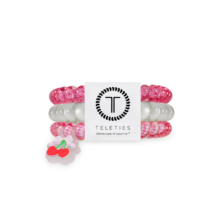 Teleties Hair Tie - Small Band Pack of 3 - Cherry Bomb