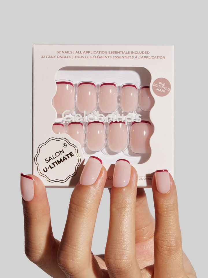 French Rouge (Short Squoval) Press-On Nails by Celebritips