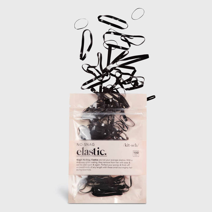 No-Snag Hair Elastic 100pc - Black