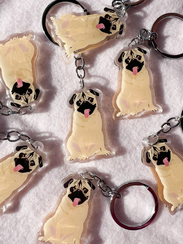 Fawn Pug Keychain
