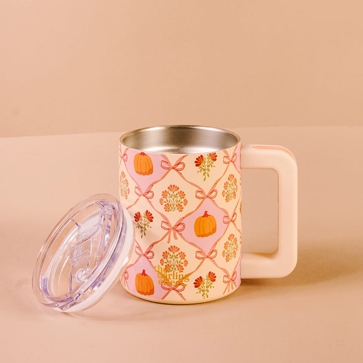 Patchwork Pumpkins Insulated 14 oz Mug by the Darling Effect