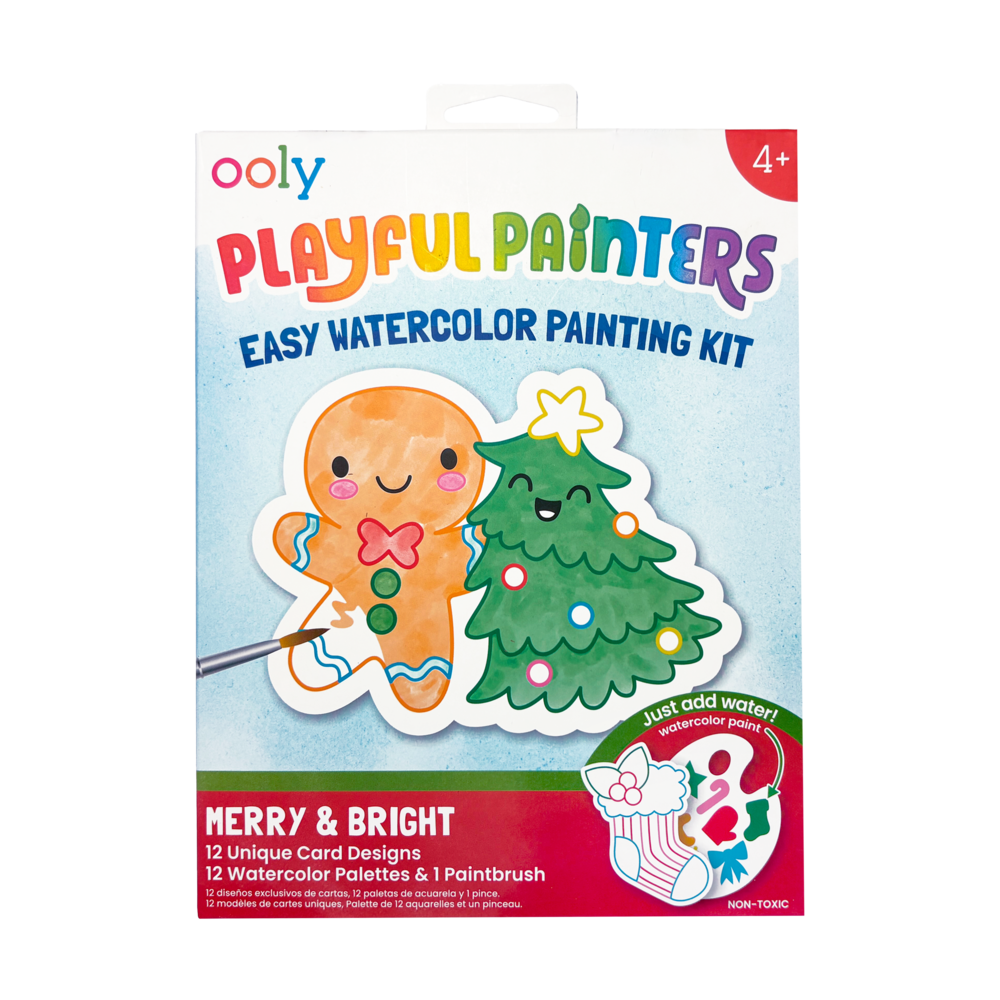Playful Painters Easy Watercolor Painting Kit - Merry & Bright