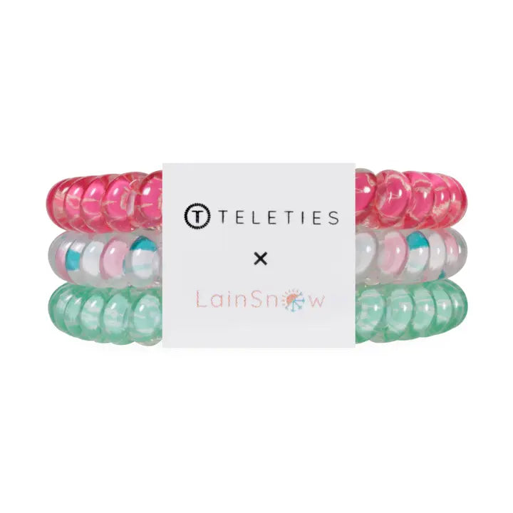 Teleties Hair Tie - Small Band Pack of 3 - Lain Snow Fin-Tastic (Ships Next Week)