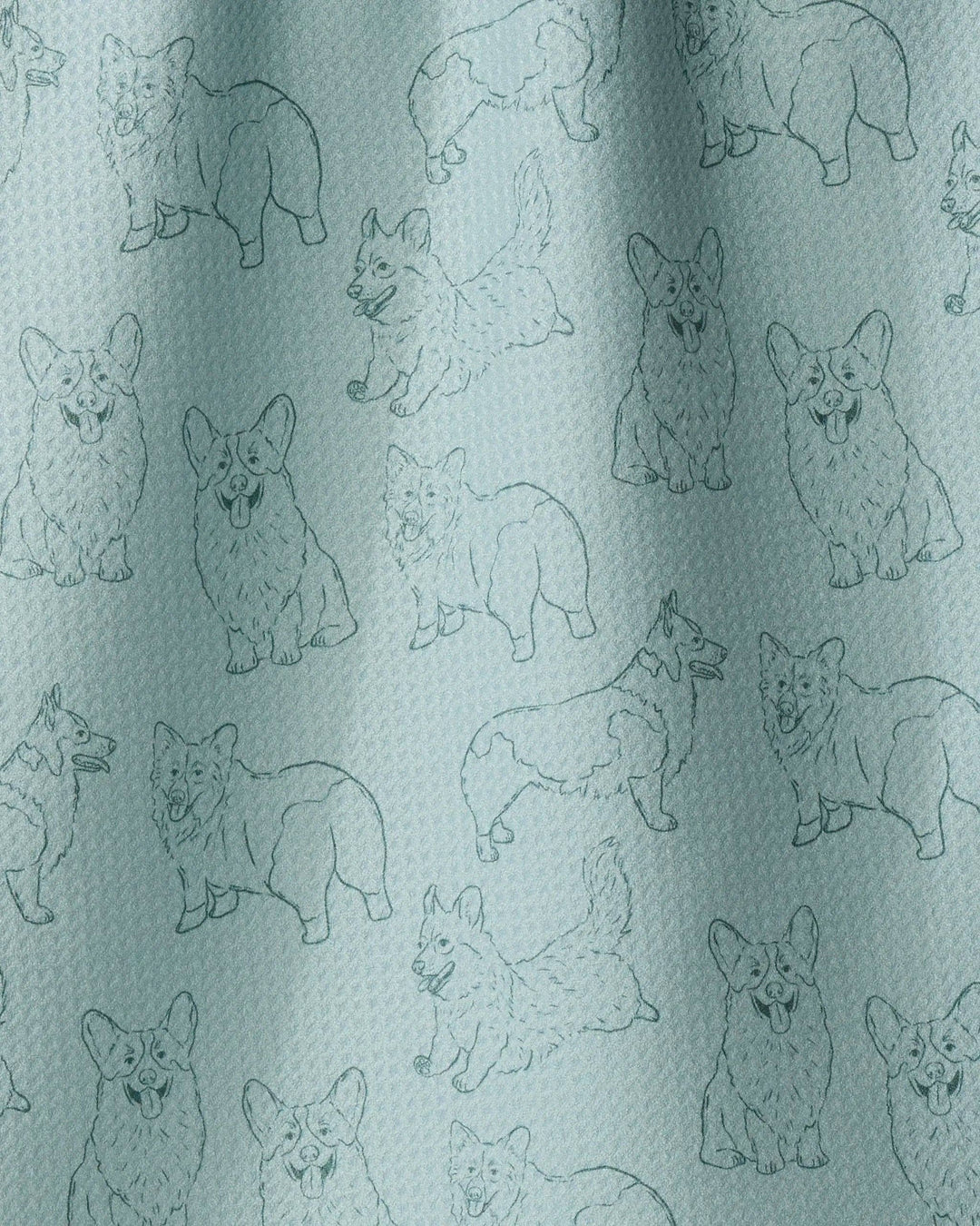 Corgi Pups Tea Towel - Rain by Geometry