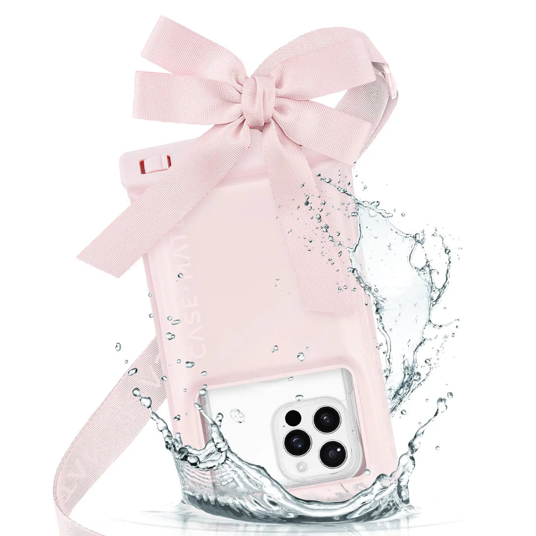 PREORDER: Waterproof Floating Bow Phone Pouch - Ballet Pink by Case-Mate (Ships in 2-3 Weeks)