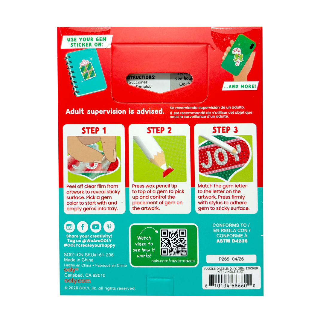 Mini Razzle Dazzle DIY Gem Sticker Kit - Jingle & Joy