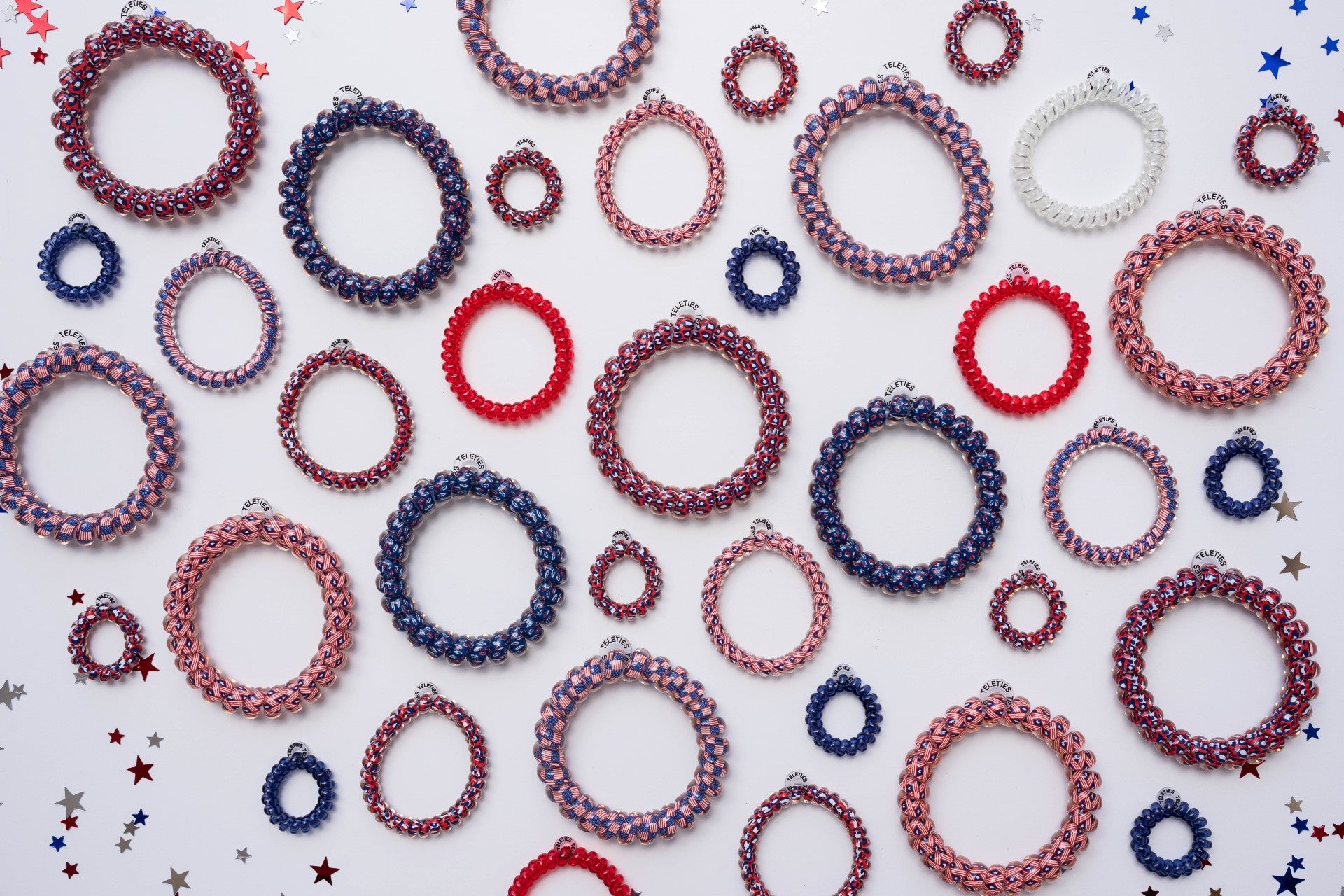 Teleties Hair Tie - Tiny Band Pack of 5 - Red White and Leopard