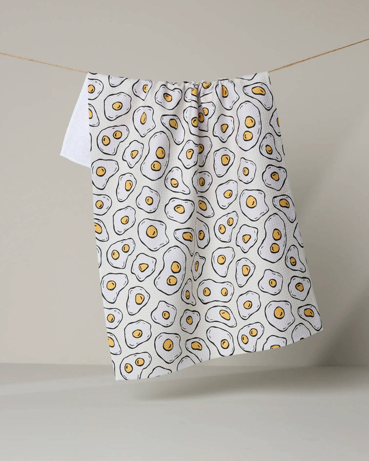 Sunny Side Eggs Tea Towel by Geometry