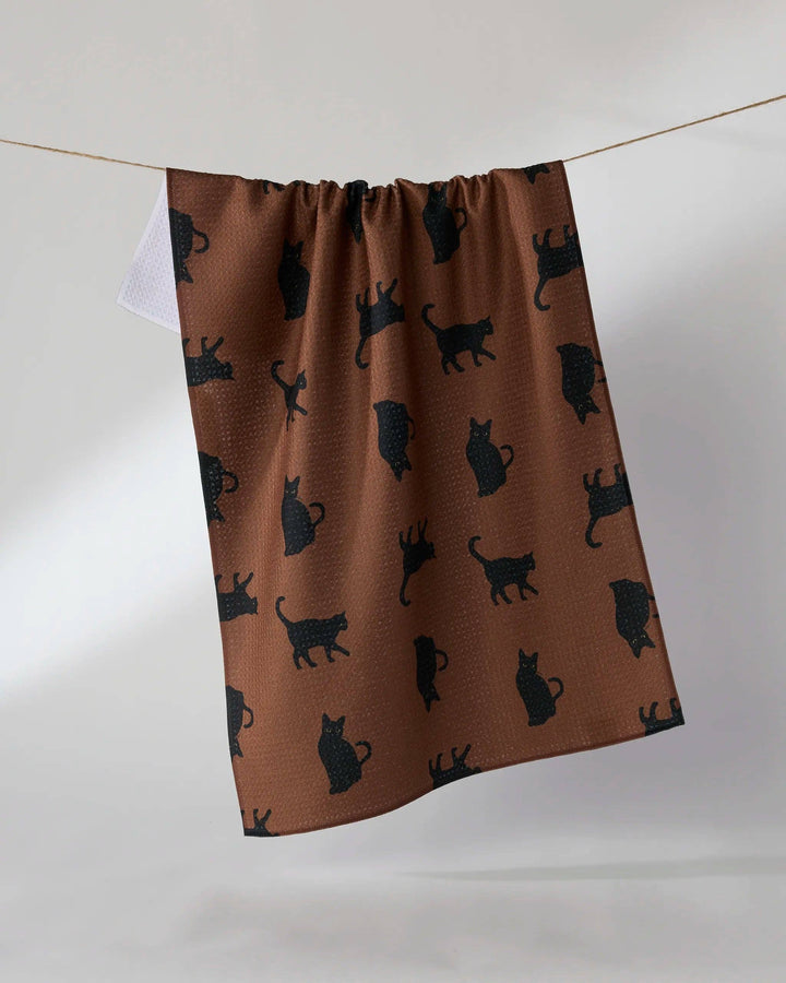 Witch's Cat Tea Towel by Geometry