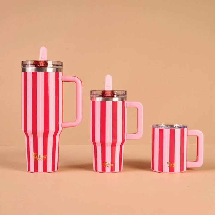 Peppermint Stripes 20 oz Lifestyle Flip Straw Tumbler by the Darling Effect