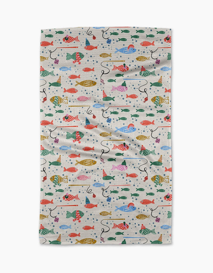 Light Holiday Fish Tea Towel by Geometry
