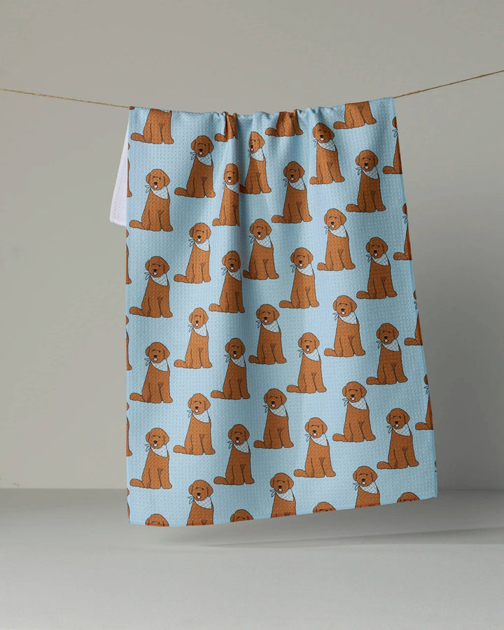 Doodle Days Tea Towel - Powder Blue by Geometry