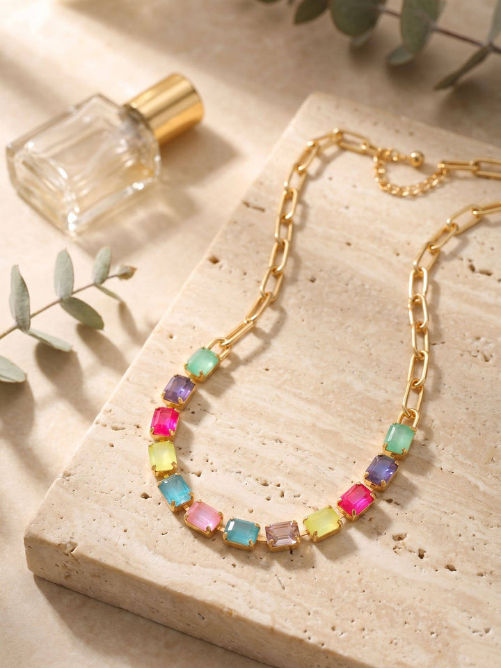 Octavia Paperclip Tennis Necklace - Vibrant by Sorrelli