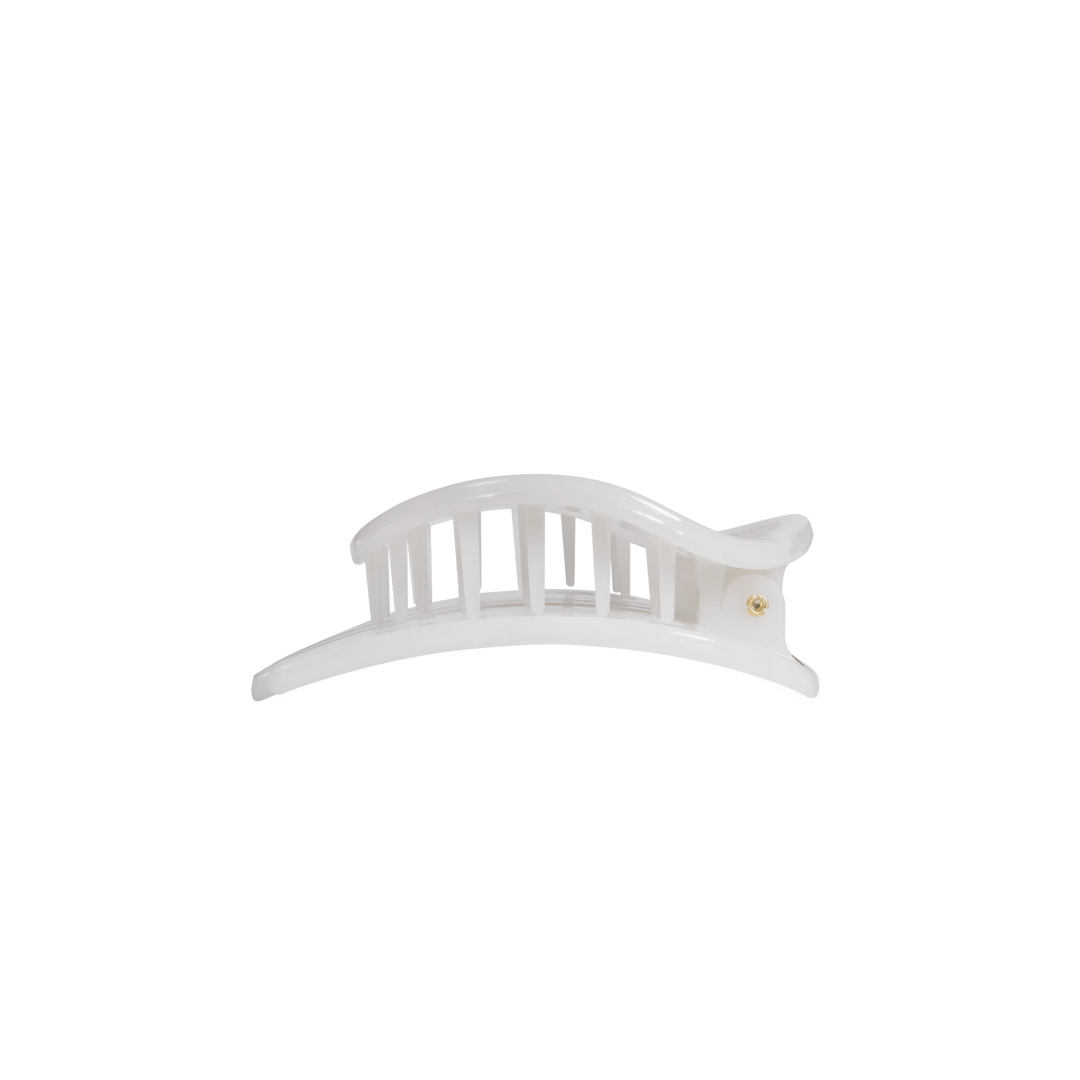 Small Teleties Flat Open Circle Clip - Coconut White (Ships Next Week)