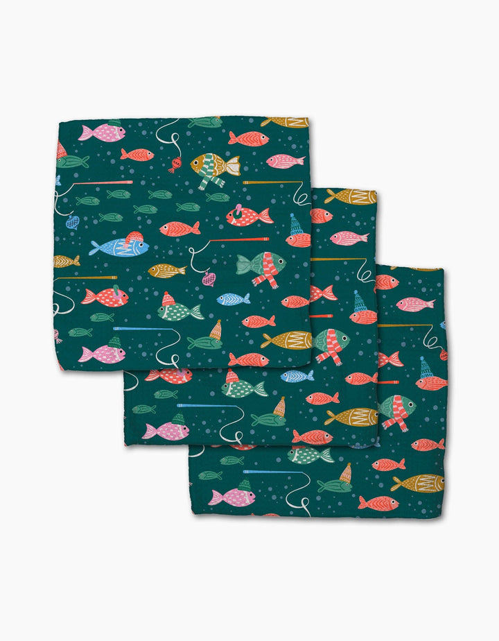 Holiday Fish Dishcloth Set by Geometry