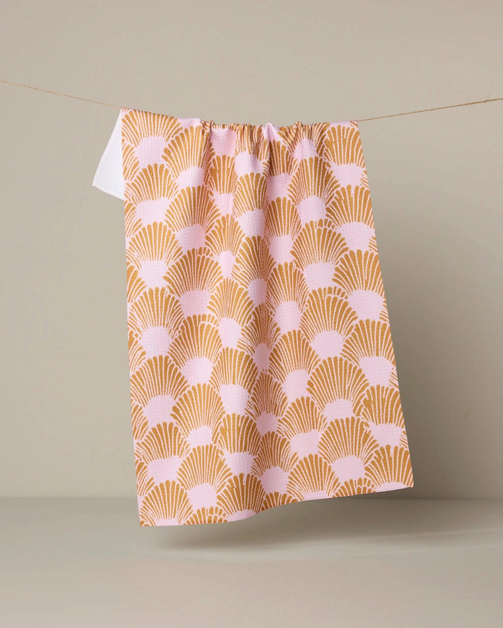 Royal Scallop Tea Towel by Geometry