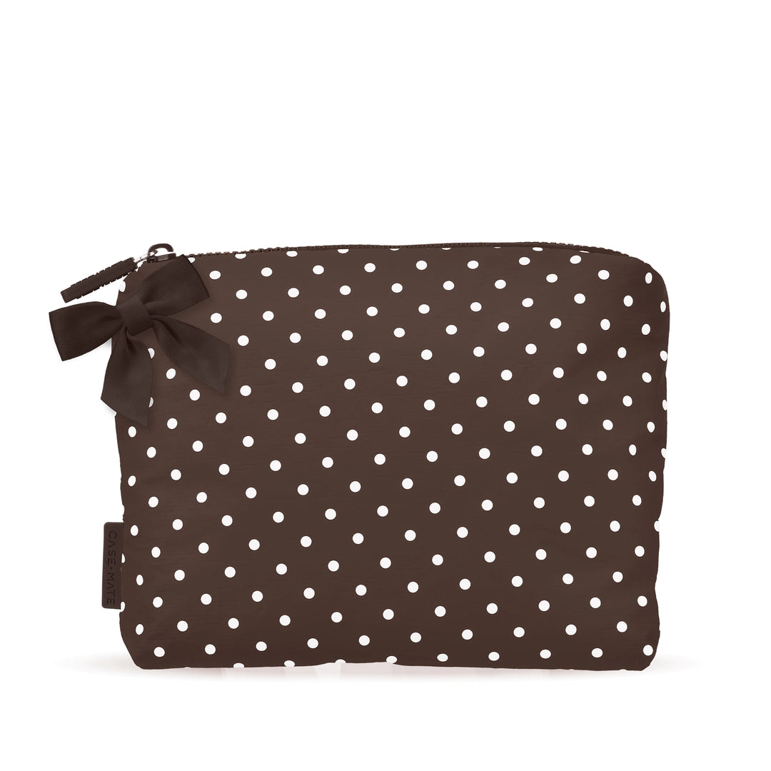 Crinkle Makeup Bag - Espresso Polka Dot by Case-Mate