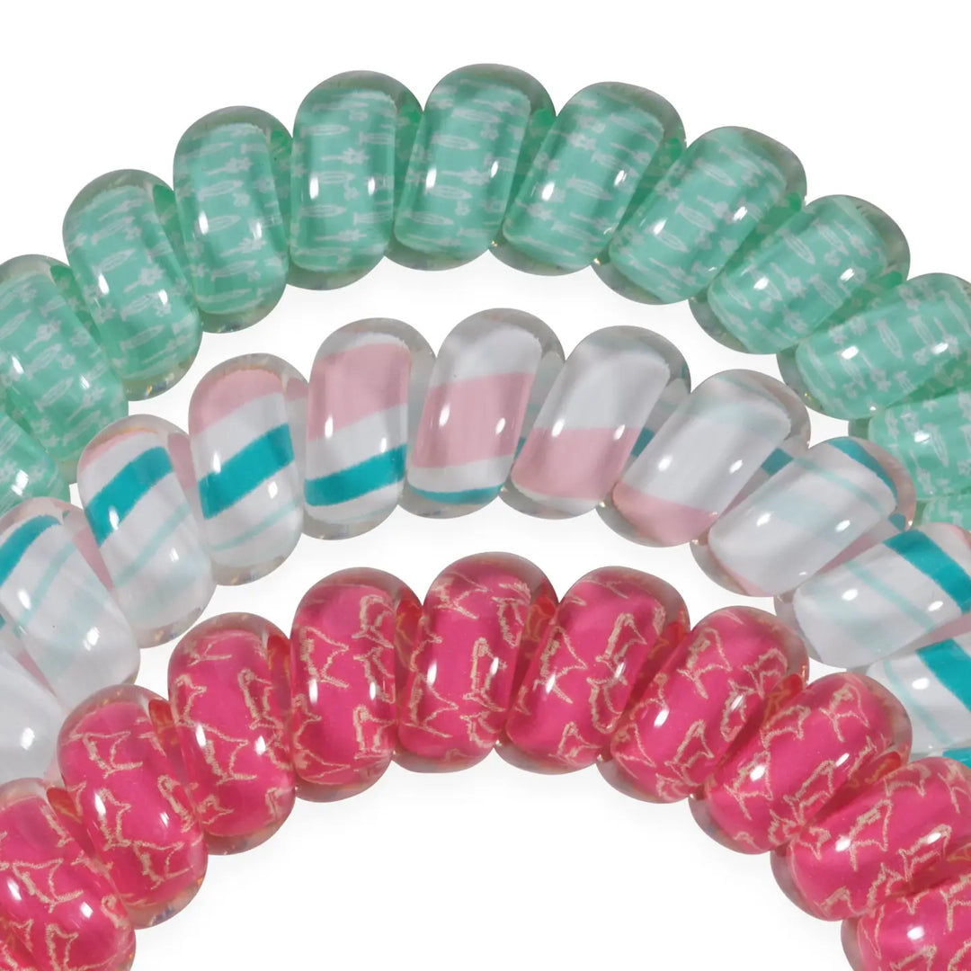 Teleties Hair Tie - Large Band Pack of 3 - Lain Snow Fin-Tastic (Ships Next Week)