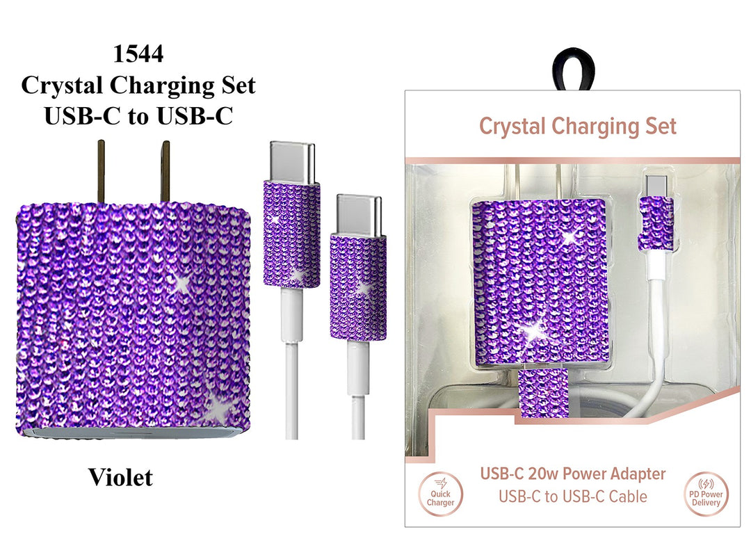 USB-C To USB-C Crystal Charging Set by Tech Trendz (Ships in 2-3 Weeks)