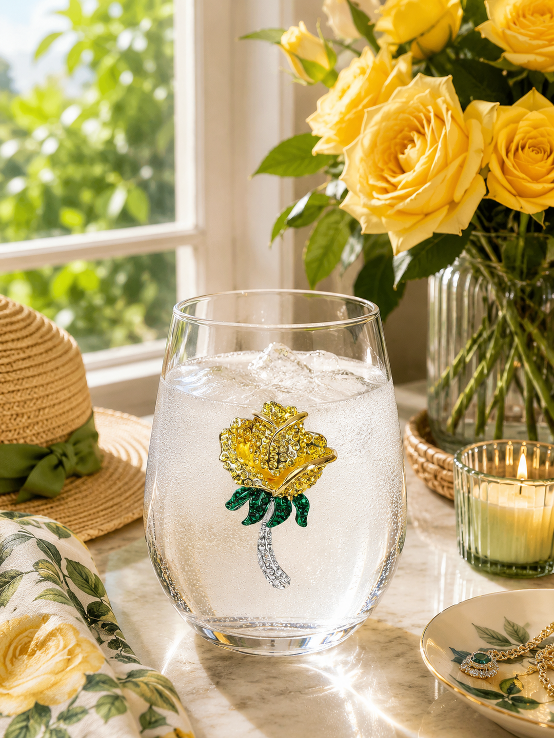 JUNE PREORDER: Yellow Rose Stemless by the Queens Jewels (Ships in 2-3 Weeks)