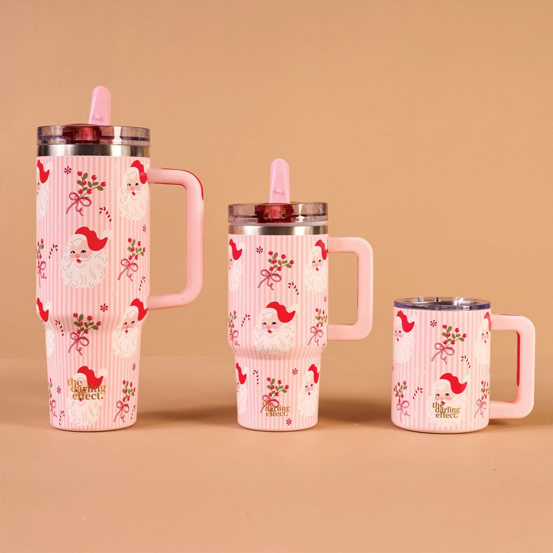 Holly Jolly Santa 20 oz Lifestyle Flip Straw Tumbler by the Darling Effect