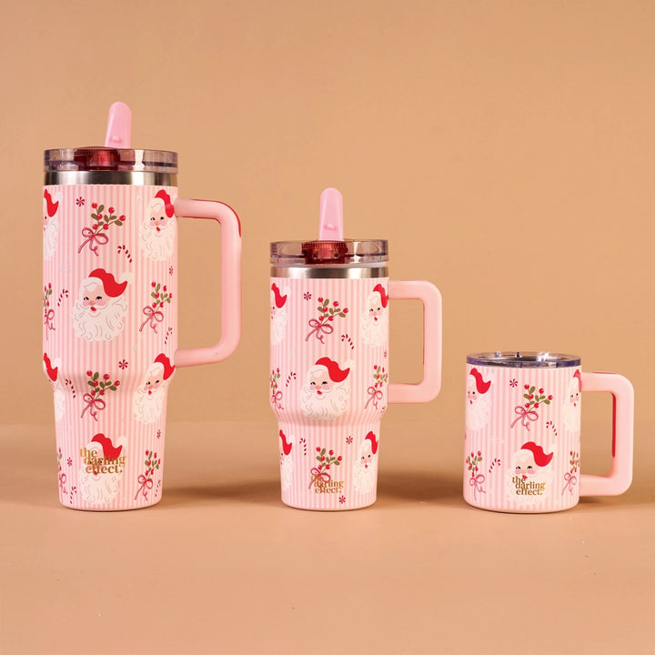 Holly Jolly Santa 20 oz Lifestyle Flip Straw Tumbler by the Darling Effect